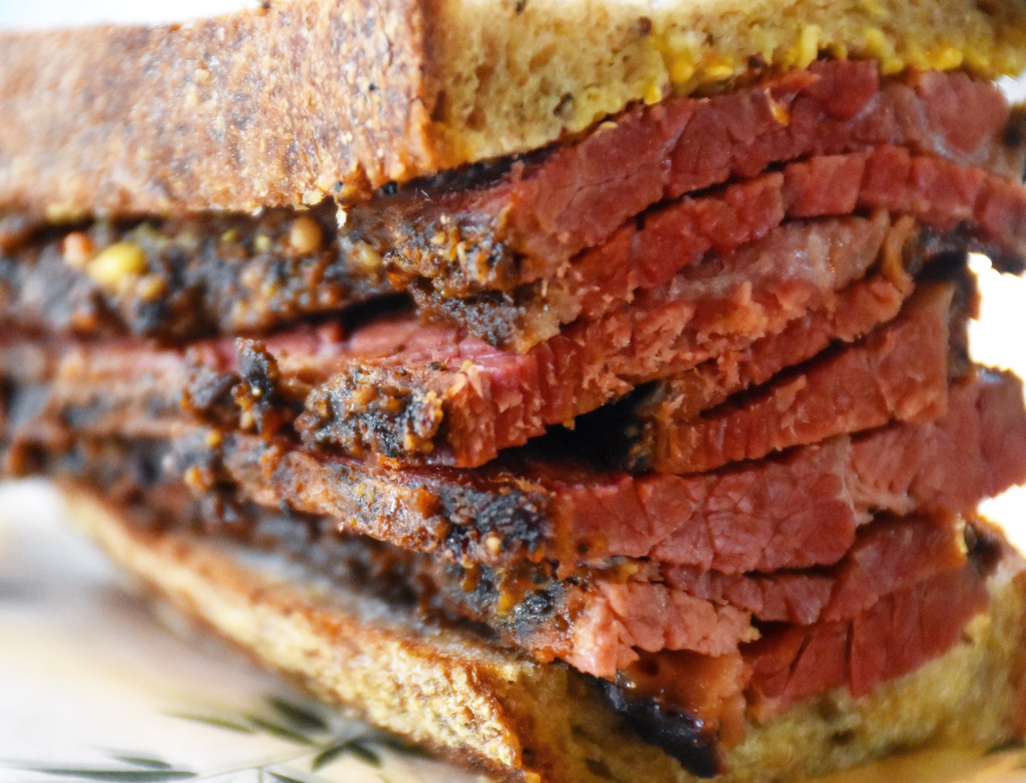 Warm pastrami on rye