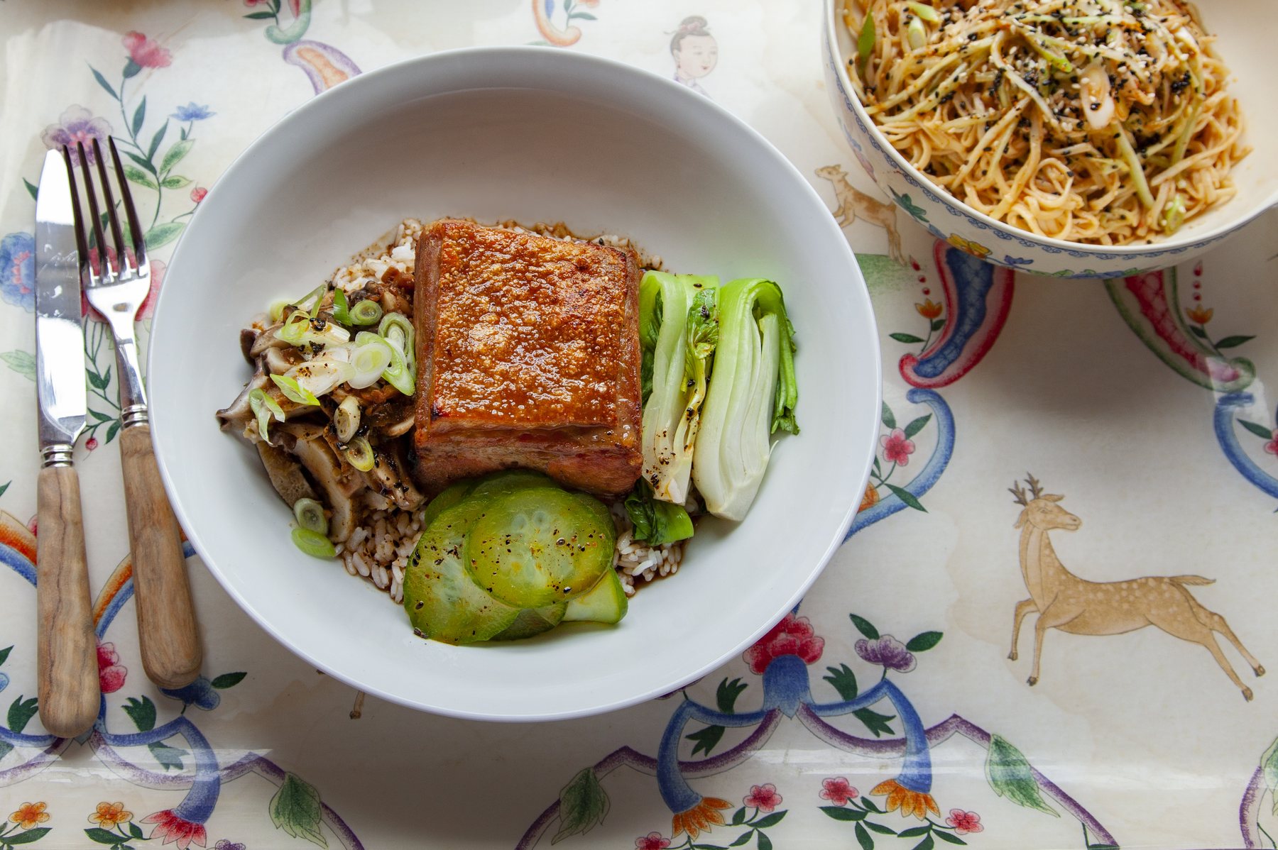 Salmon with spring vegetables
